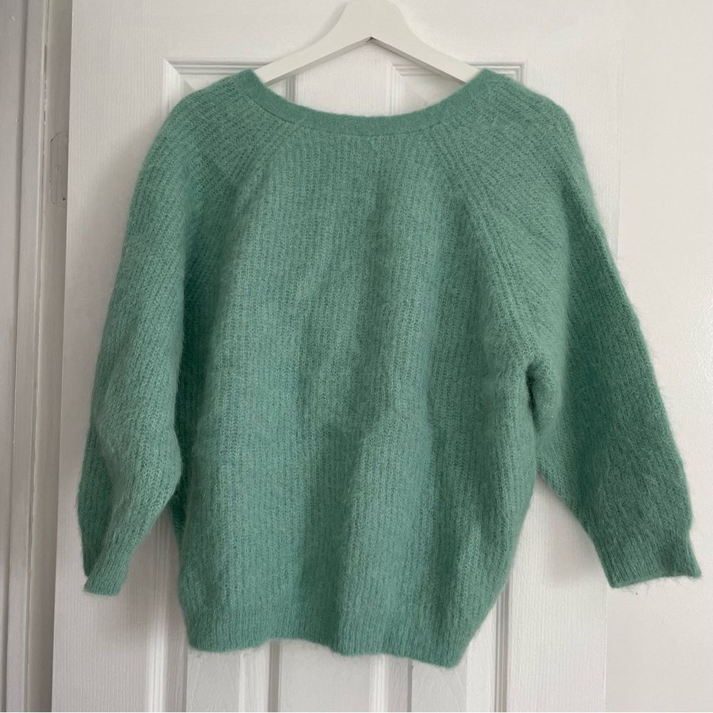 ba&sh Fill Twist-Back Alpaca Jumper Sweater Water Green Size 1 Small - Picture 2 of 8